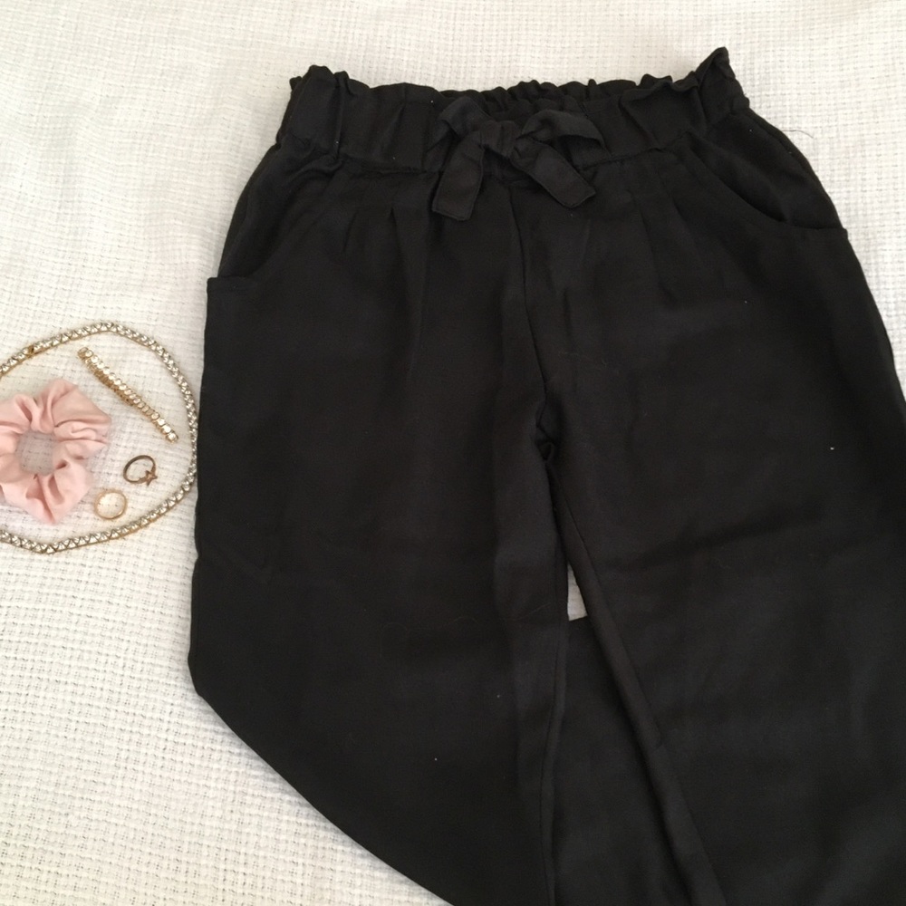 Black pants with a stretchy waist